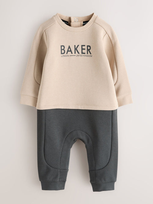 Baker by Ted Baker Stone/Charcoal Textured Romper image 1