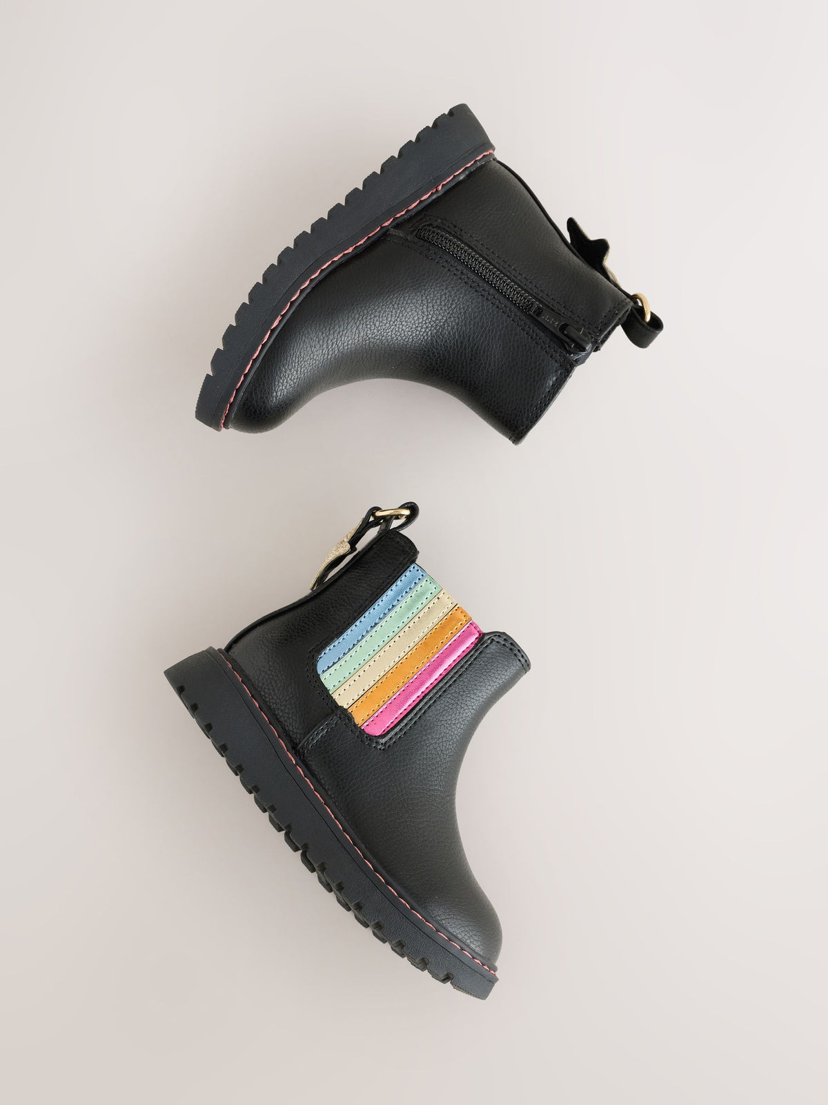 Little Bird Black Rainbow Star Chelsea Boots - image 4