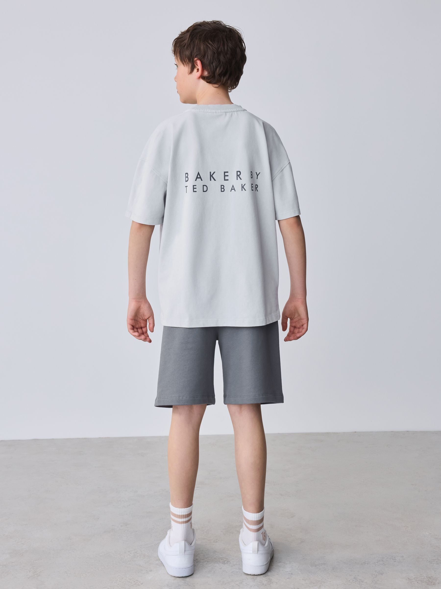 Dsiney Kidz - Baker by Ted Baker Grey Oversized Washed T-Shirts and Shorts Set image 3