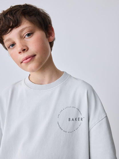 Dsiney Kidz - Baker by Ted Baker Grey Oversized Washed T-Shirts and Shorts Set image 4
