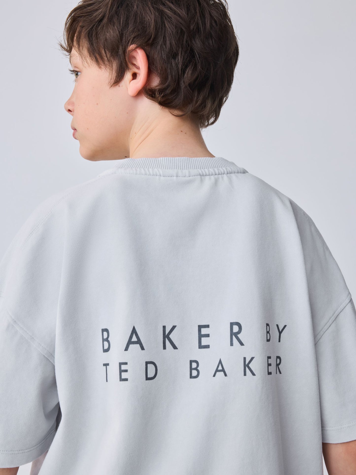 Dsiney Kidz - Baker by Ted Baker Grey Oversized Washed T-Shirts and Shorts Set image 5