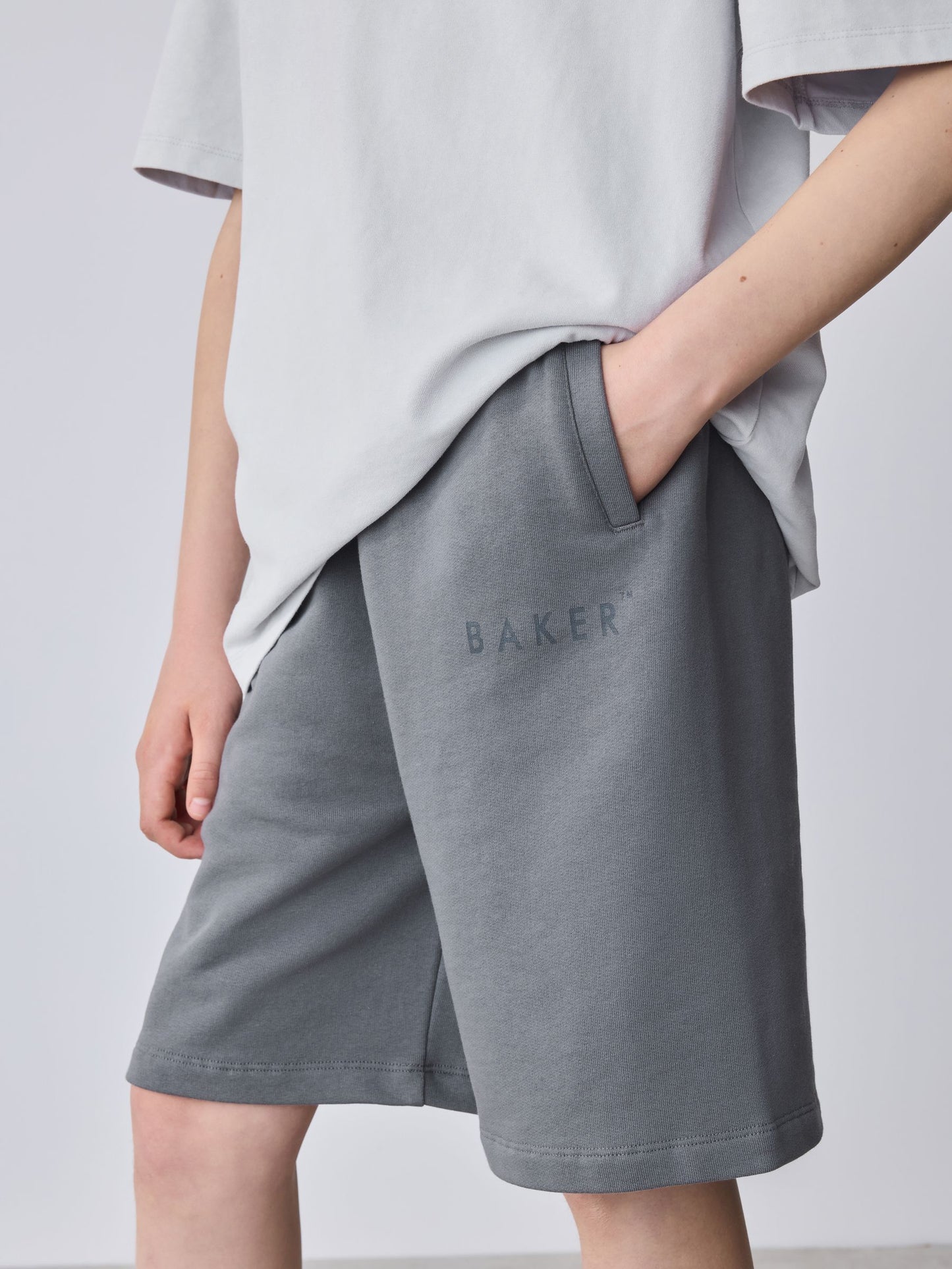 Dsiney Kidz - Baker by Ted Baker Grey Oversized Washed T-Shirts and Shorts Set image 6