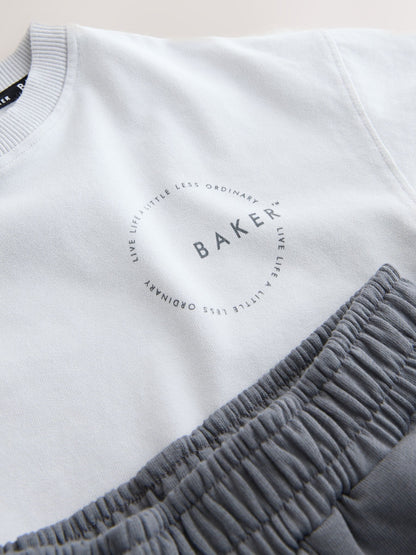 Dsiney Kidz - Baker by Ted Baker Grey Oversized Washed T-Shirts and Shorts Set image 9