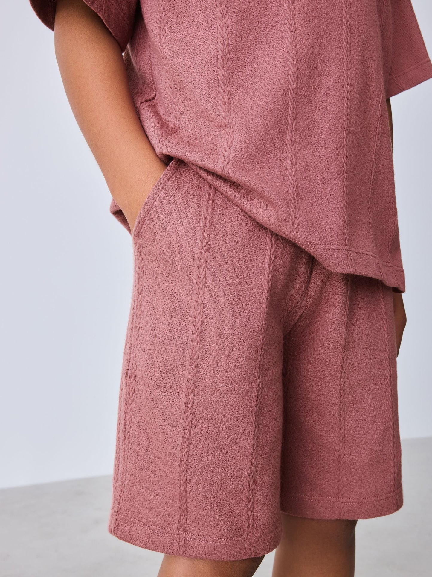 Baker by Ted Baker Plum Purple Textured T-Shirt and Shorts Set image 5