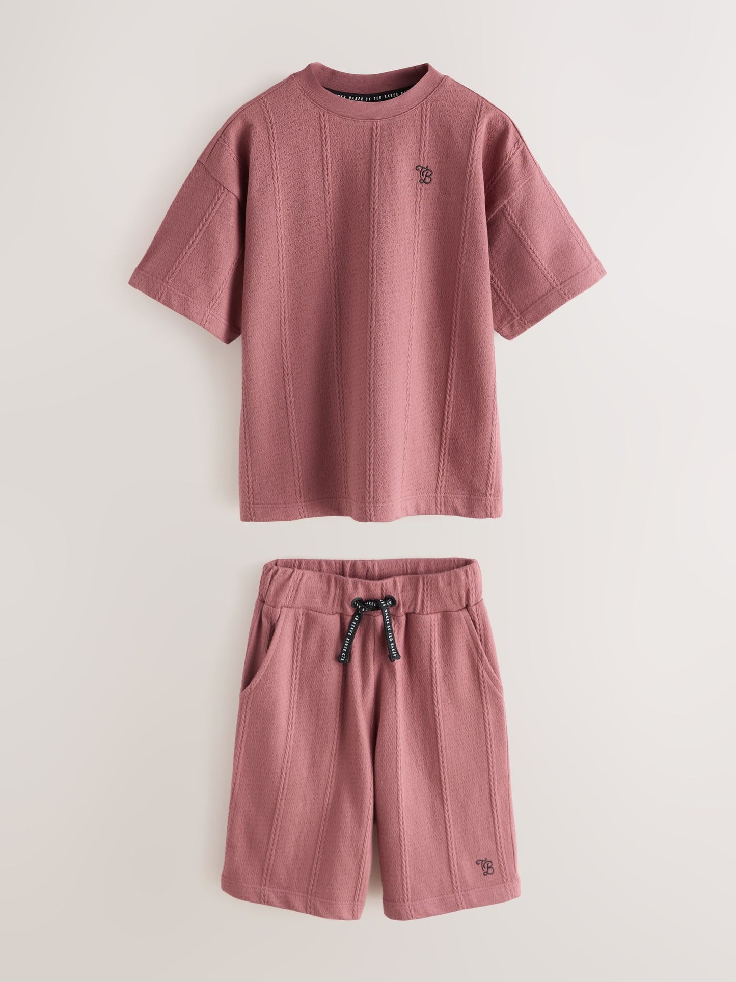 Baker by Ted Baker Plum Purple Textured T-Shirt and Shorts Set image 6