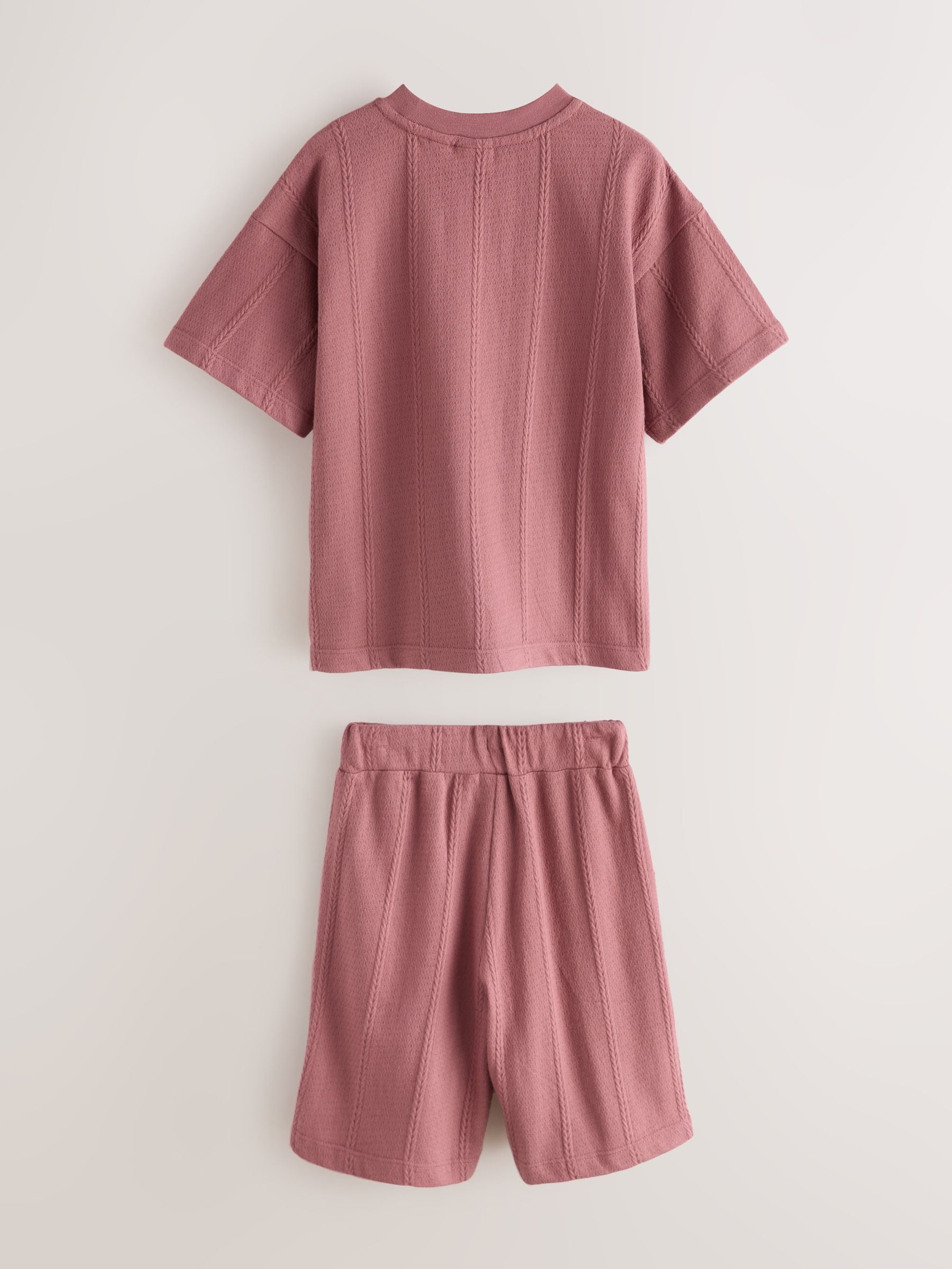 Baker by Ted Baker Plum Purple Textured T-Shirt and Shorts Set image 7