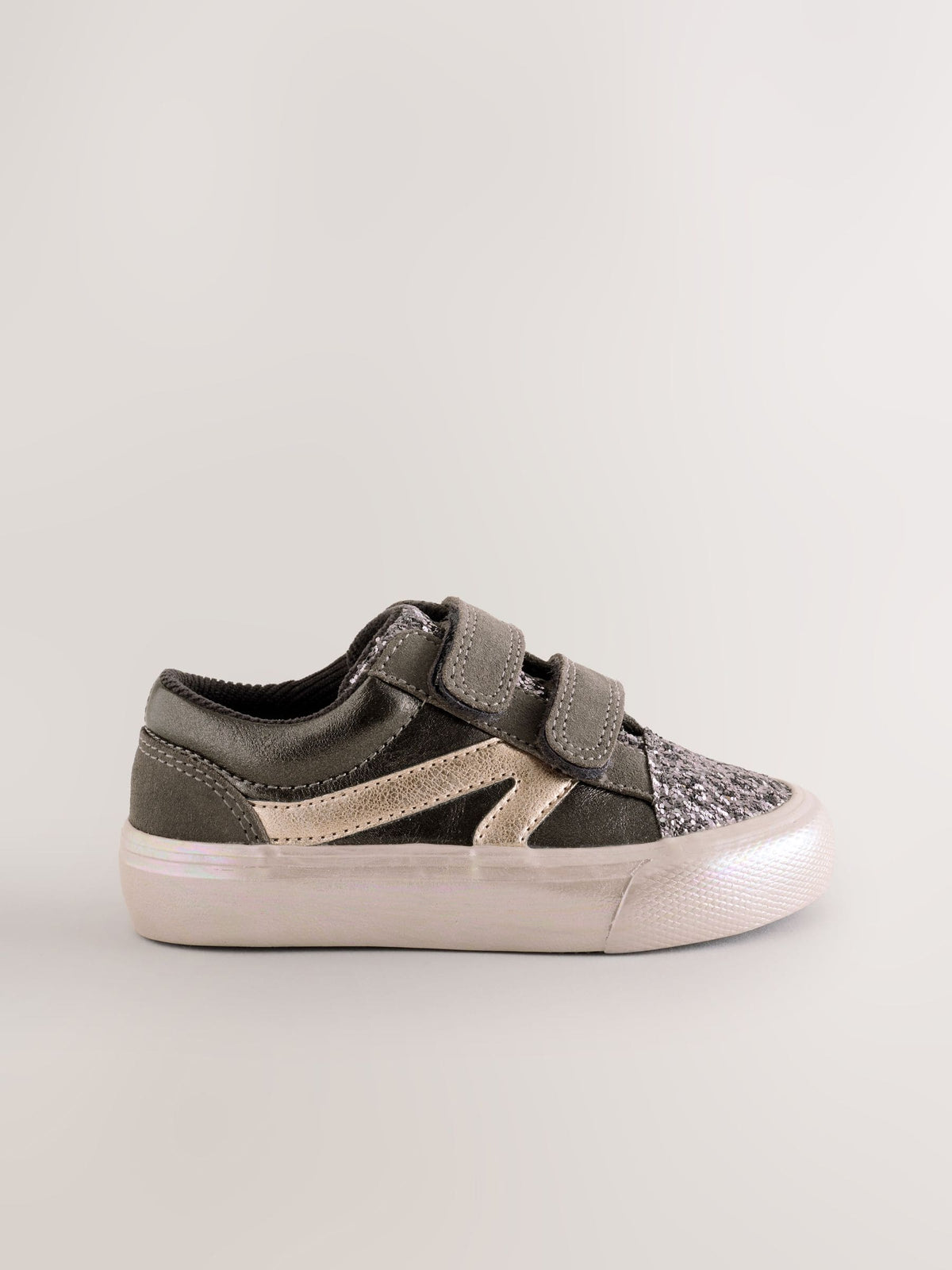 Dsiney Kidz - Pewter Grey Wide Fit (G) Touch Fastening Trainers image 2