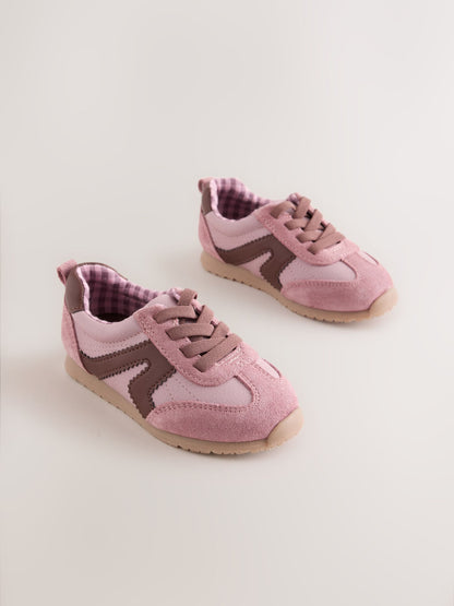 Purple Standard Fit (F) Elastic Lace Trainers image 1