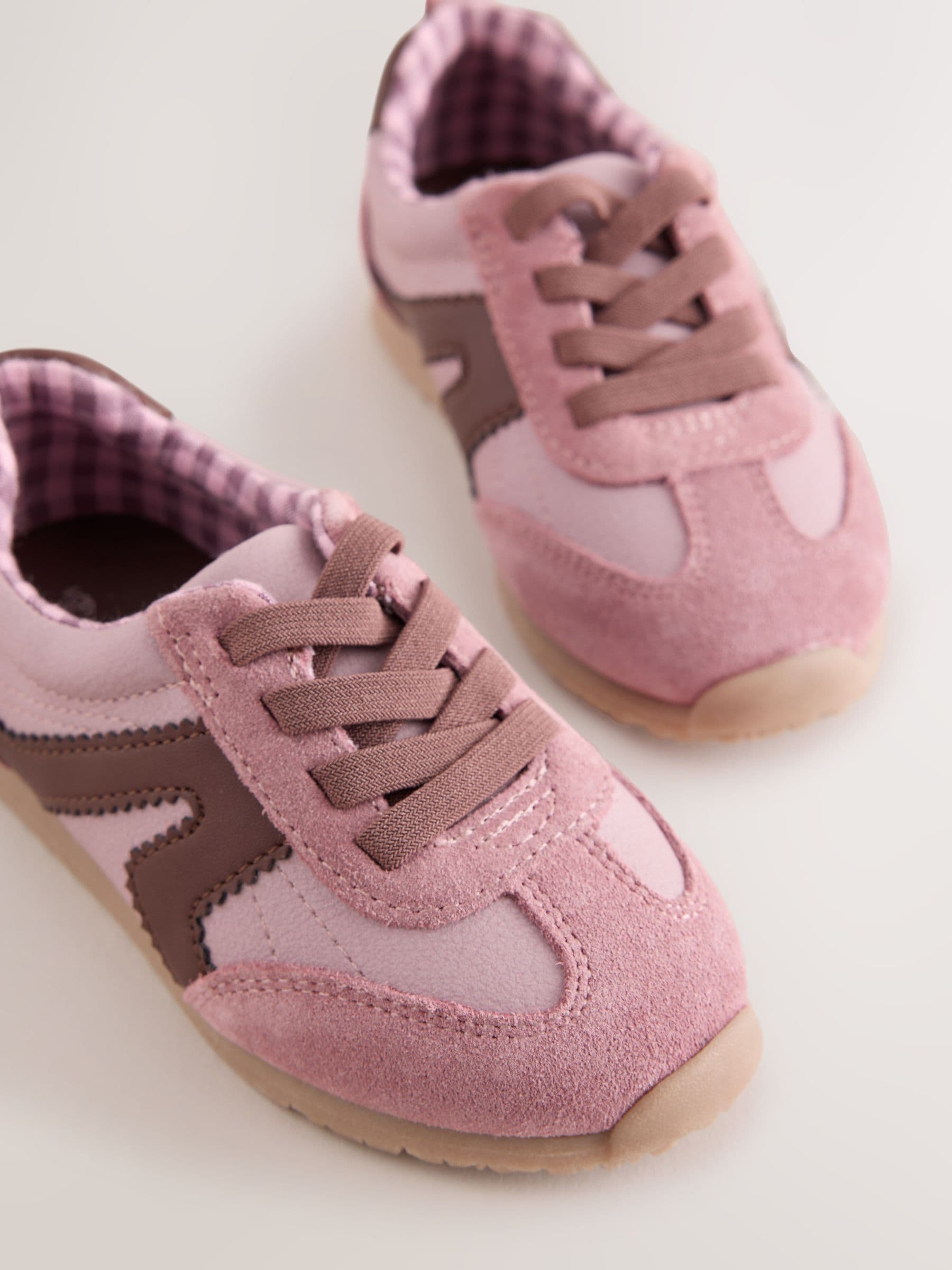 Purple Standard Fit (F) Elastic Lace Trainers image 2