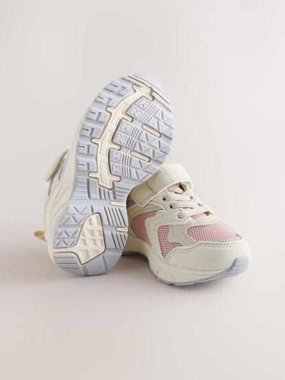 Pink/Neutral Elastic Lace Touch Fasten Trainers image 4