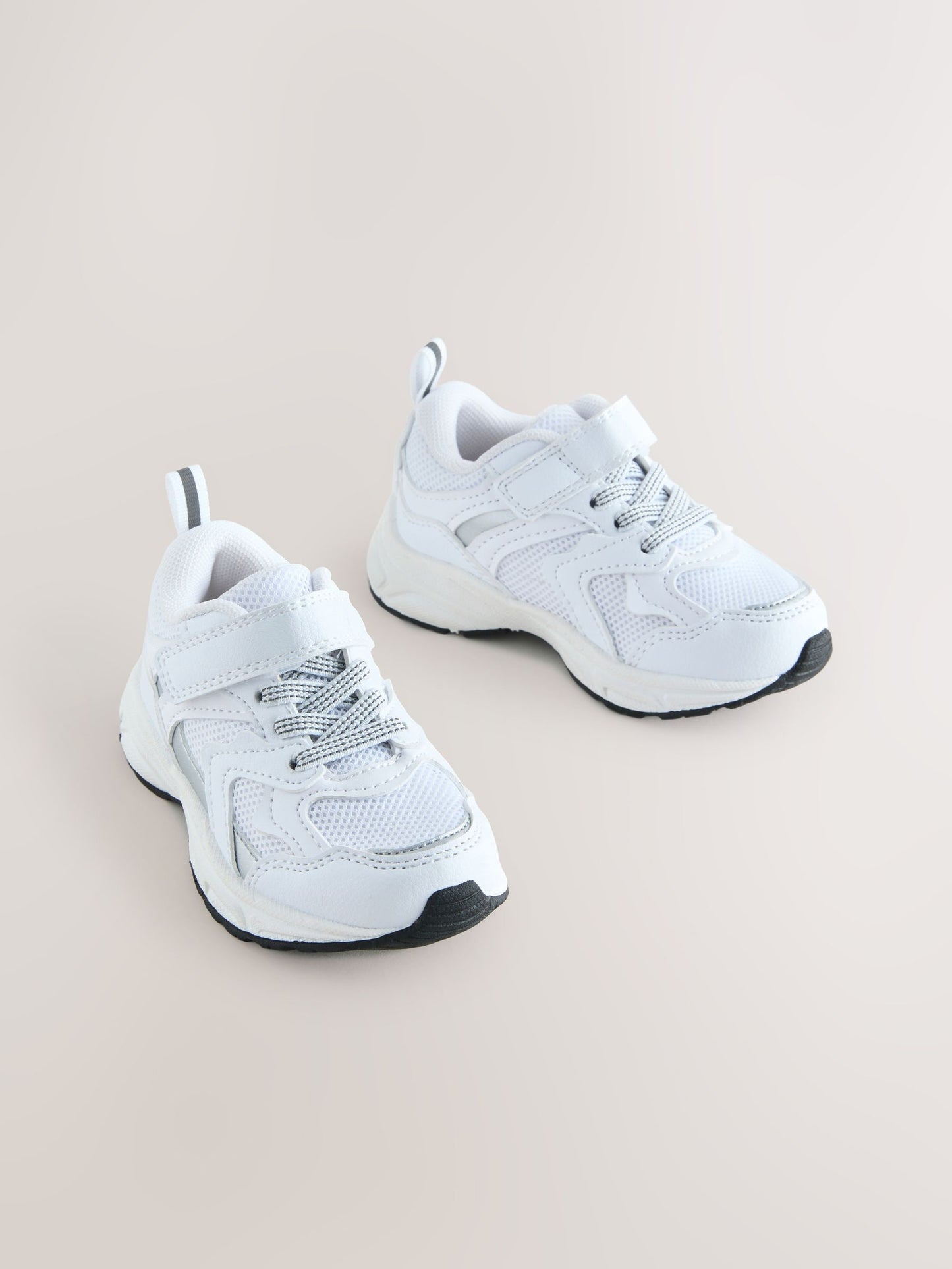 White Elastic Lace Touch Fasten Trainers image 1