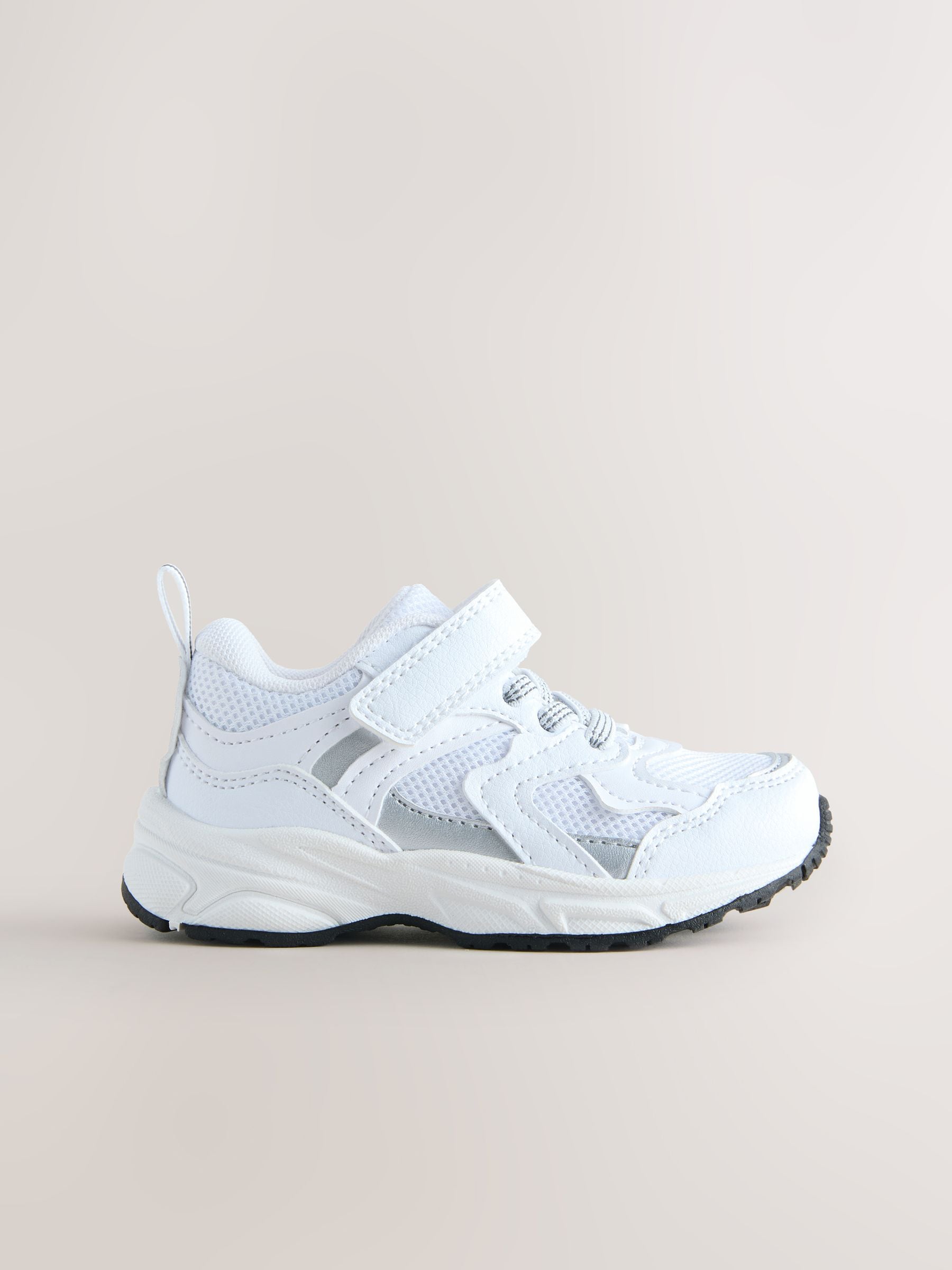 White Elastic Lace Touch Fasten Trainers image 2