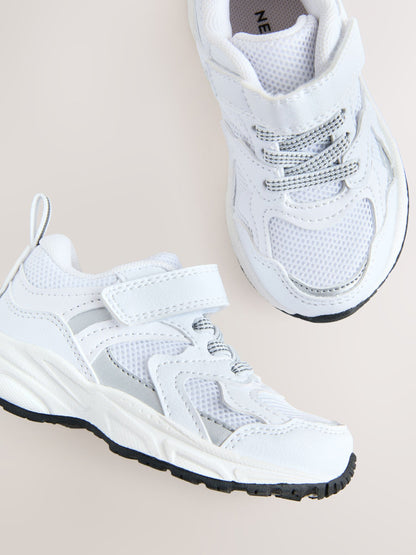 White Elastic Lace Touch Fasten Trainers image 3