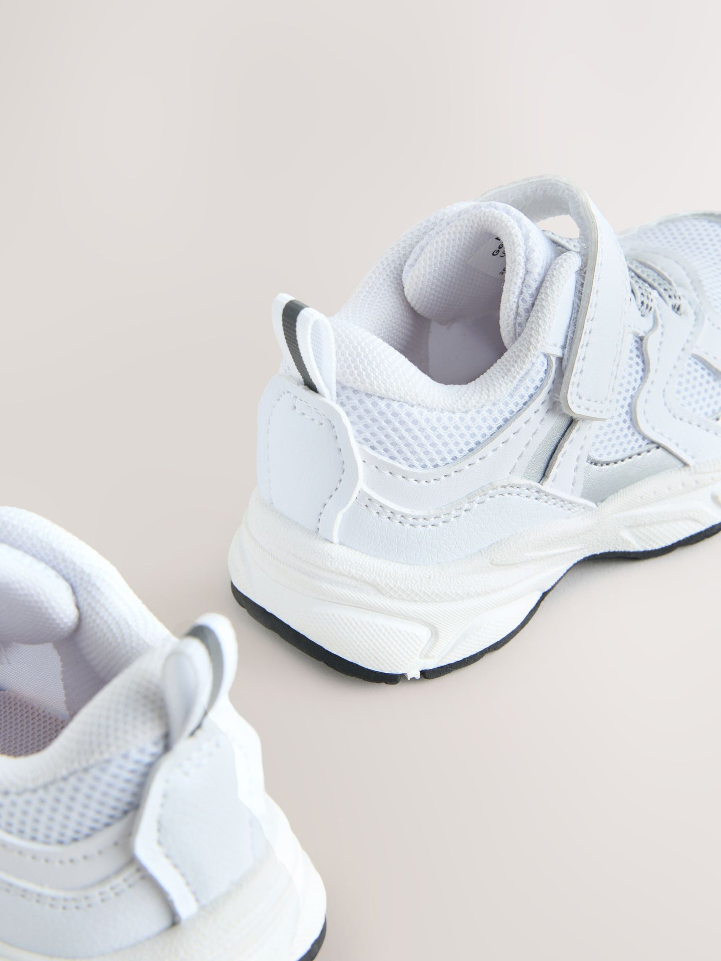 White Elastic Lace Touch Fasten Trainers image 4