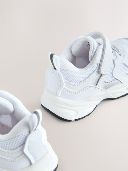White Elastic Lace Touch Fasten Trainers image 4