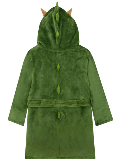 Harry Bear Green Dinosaur Fleece Dressing Gown With 3D Horns And Spikes image 2