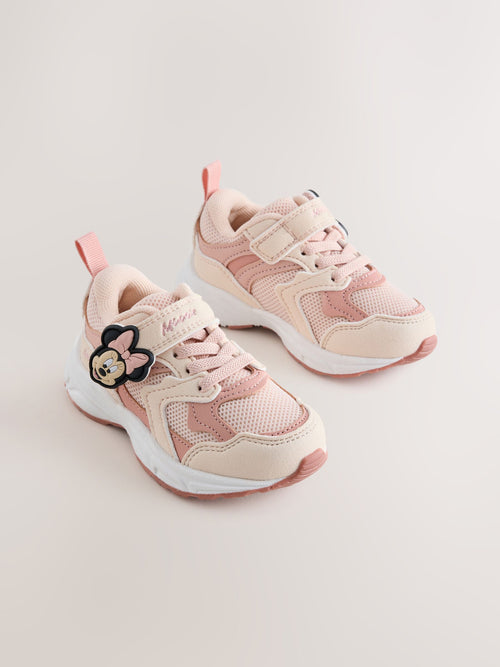 Pink Minnie Mouse Elastic Lace Touch Fasten Trainers image 1