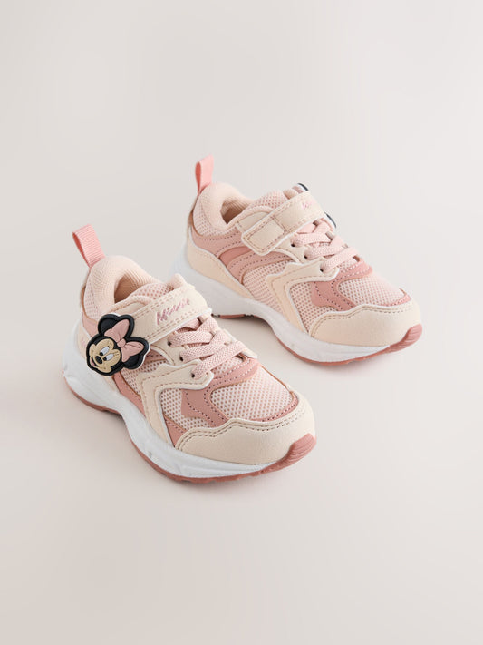 Pink Minnie Mouse Elastic Lace Touch Fasten Trainers image 1