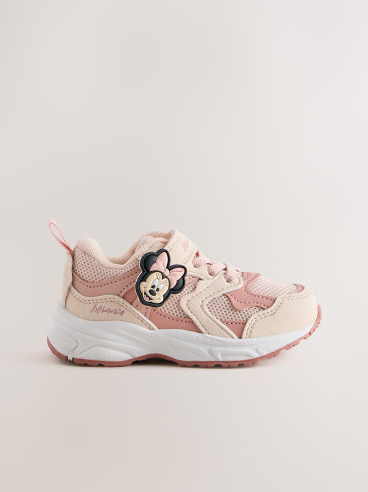Pink Minnie Mouse Elastic Lace Touch Fasten Trainers image 2