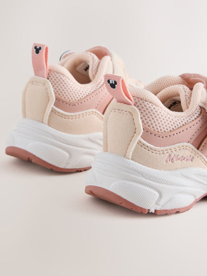 Pink Minnie Mouse Elastic Lace Touch Fasten Trainers image 3