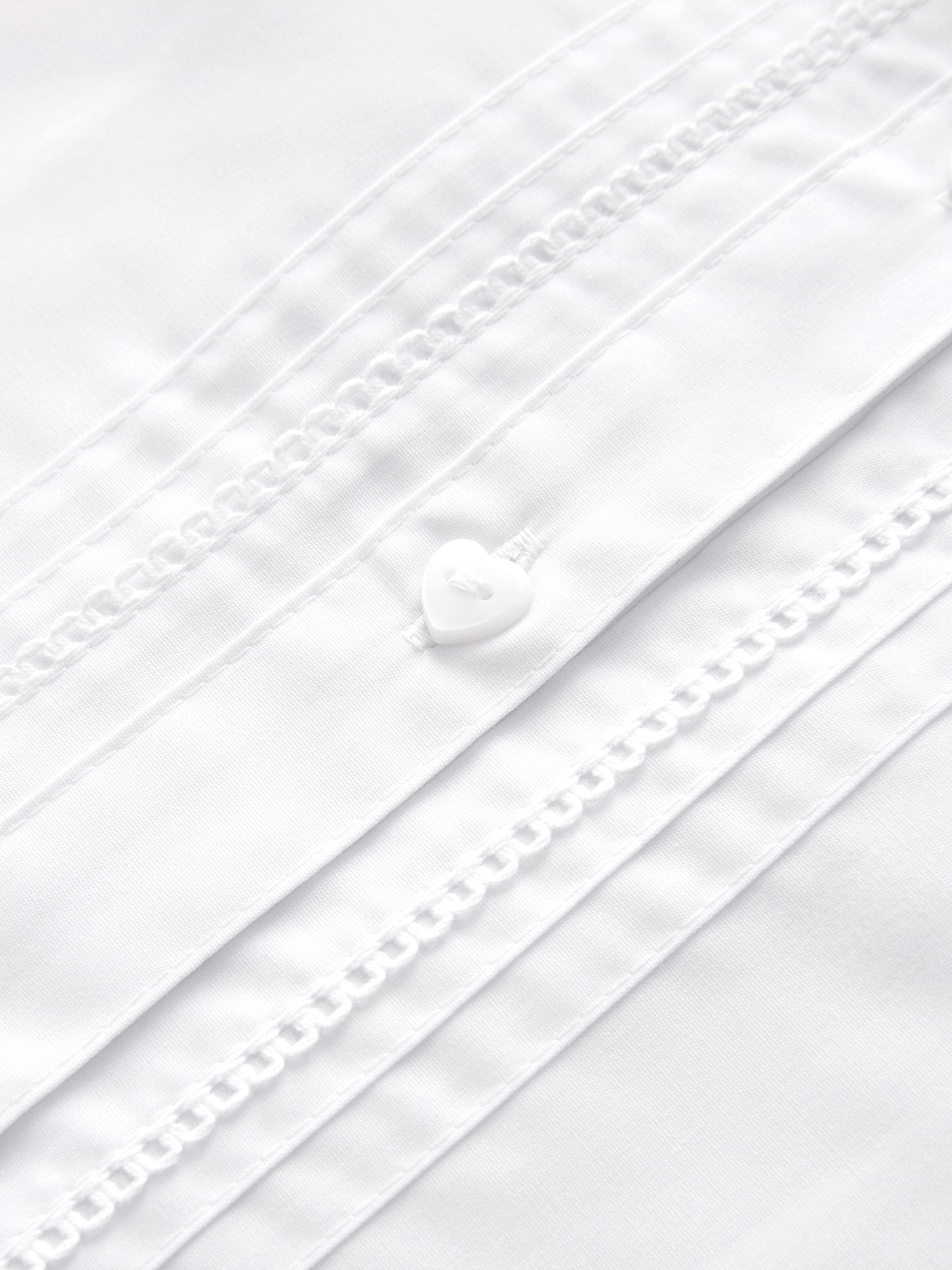 Dsiney Kidz - White Girls Long Sleeve Scalloped Lace Trim School Blouse 2 Pack (3-14yrs) image 5
