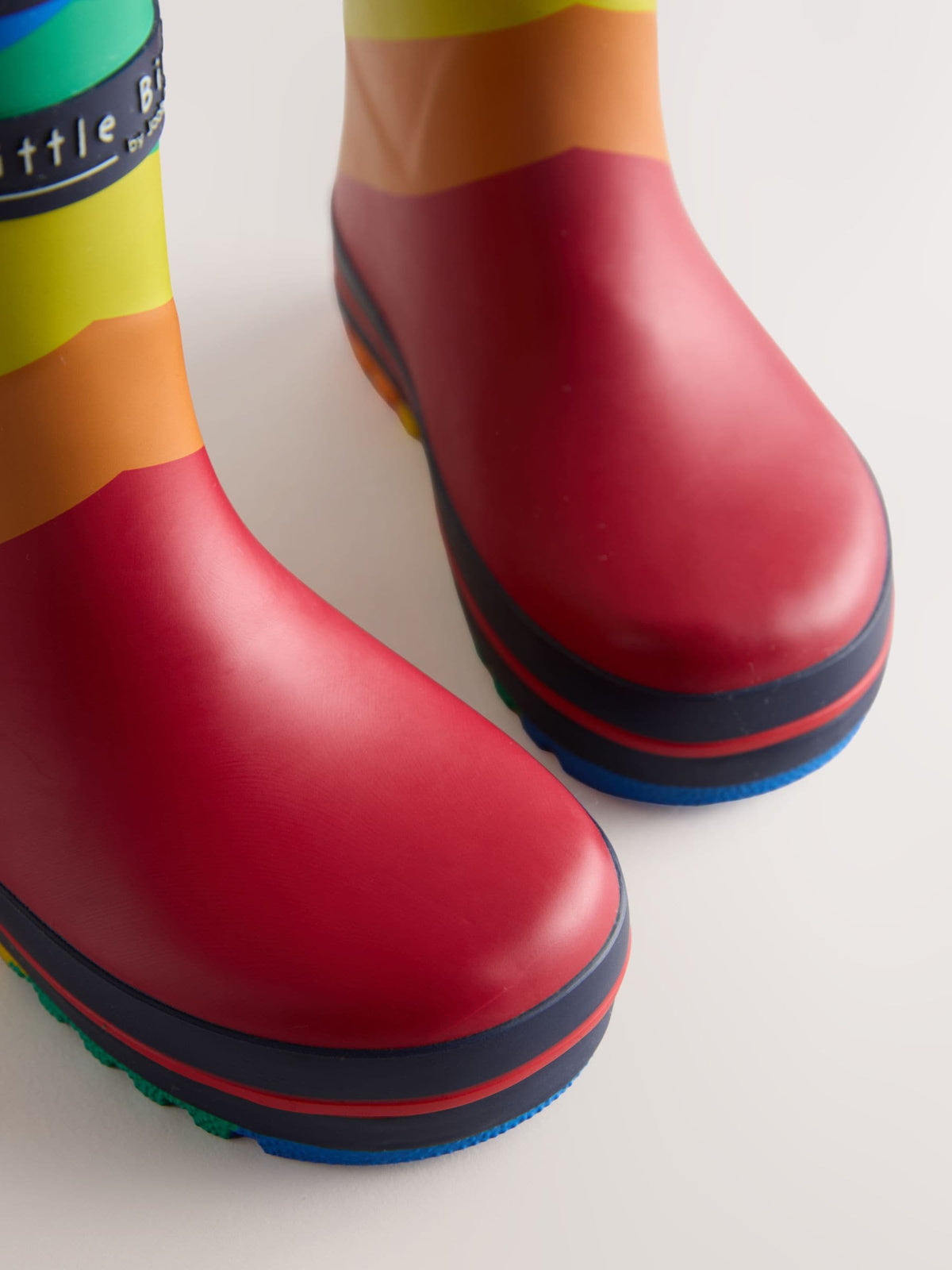 Little Bird Bright Rainbow Striped Warm Lined Welly Boots - image 3