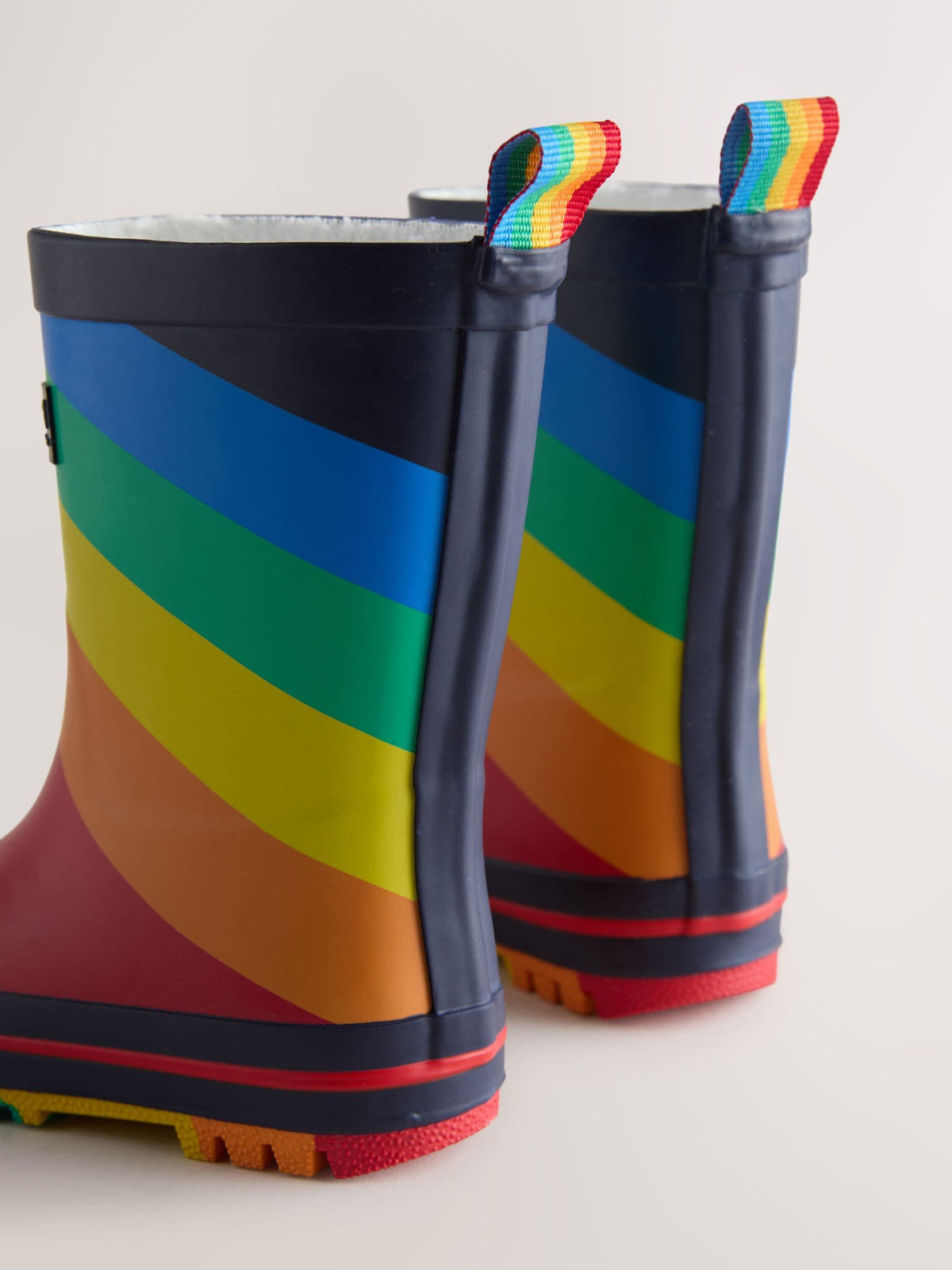 Little Bird Bright Rainbow Striped Warm Lined Welly Boots - image 5