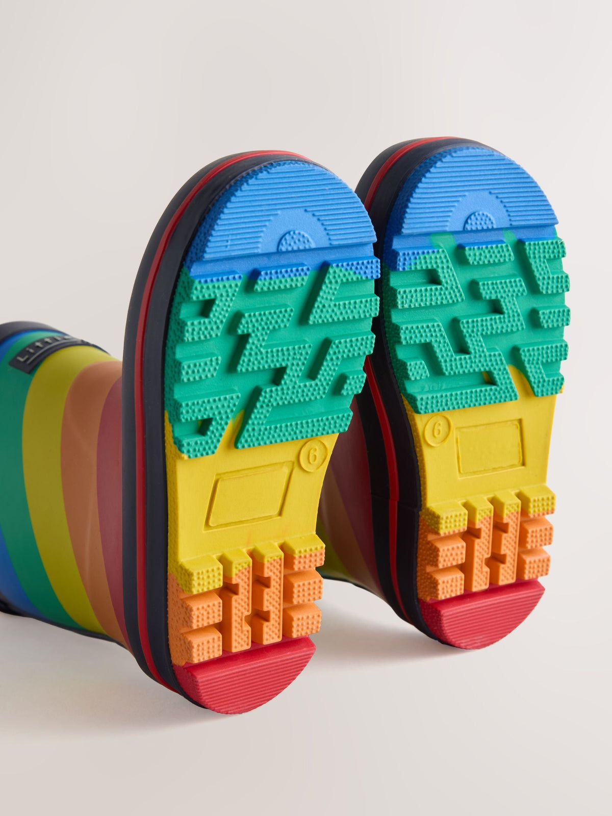 Little Bird Bright Rainbow Striped Warm Lined Welly Boots - image 6