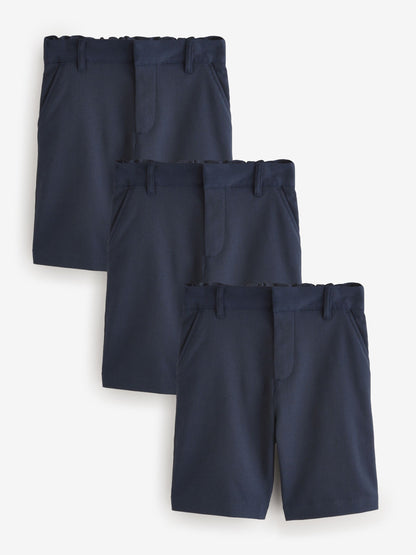 Dsiney Kidz - Clarks Blue Regular Waist Pull-On Regular School Shorts 3 Pack image 1