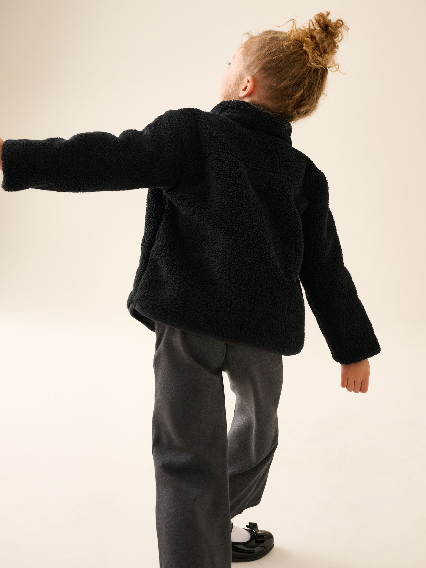 Dsiney Kidz - Black Zip-Up Borg Fleece Jacket With Pockets (3-16yrs) image 3