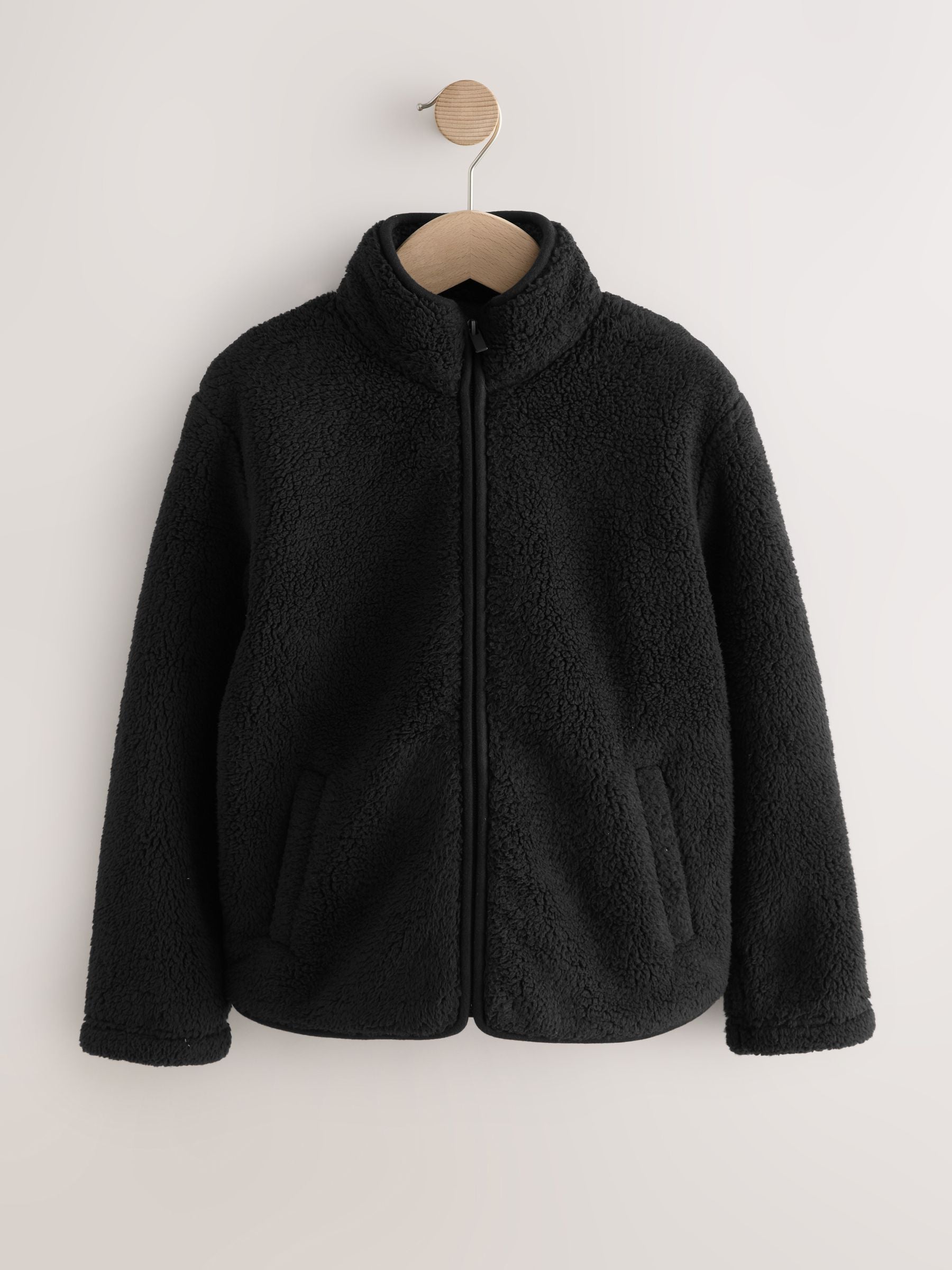 Dsiney Kidz - Black Zip-Up Borg Fleece Jacket With Pockets (3-16yrs) image 5