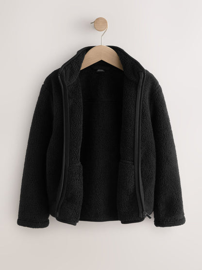 Dsiney Kidz - Black Zip-Up Borg Fleece Jacket With Pockets (3-16yrs) image 6