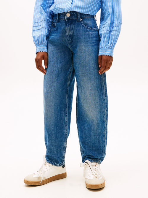 Dsiney Kidz - Tommy Hilfiger Blue Flag Embroidery Faded Barrel Leg Jeans image 1