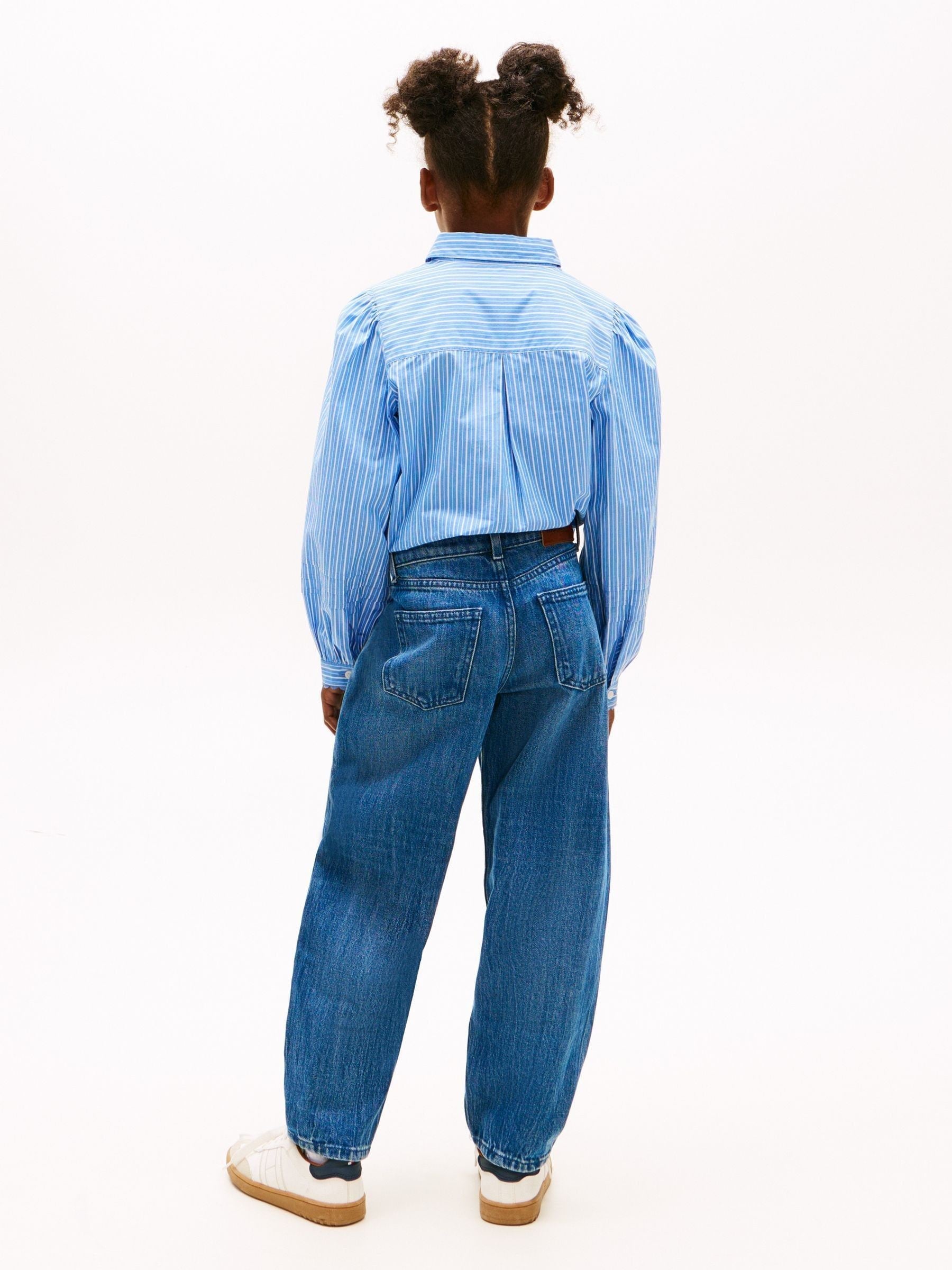 Dsiney Kidz - Tommy Hilfiger Blue Flag Embroidery Faded Barrel Leg Jeans image 3
