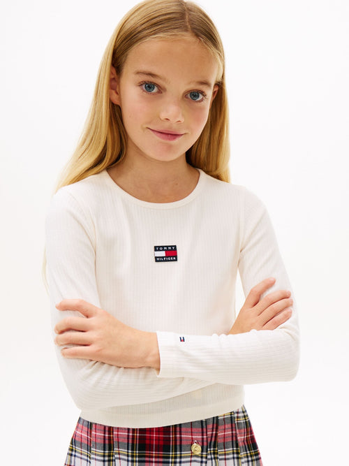 Tommy Hilfiger White Heritage Extra Slim Long Sleeve T-Shirt image 1