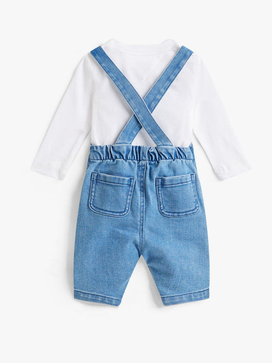 Tommy Hilfiger Blue Denim Dungarees And T-Shirt Set image 2