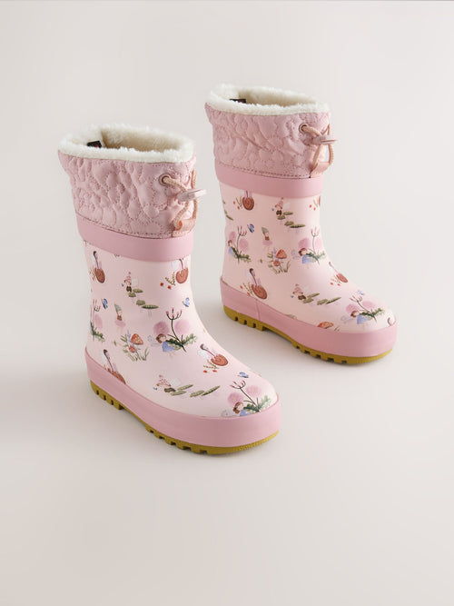 Pink Fairy Thinsulate Lined Cuff Wellies image 1