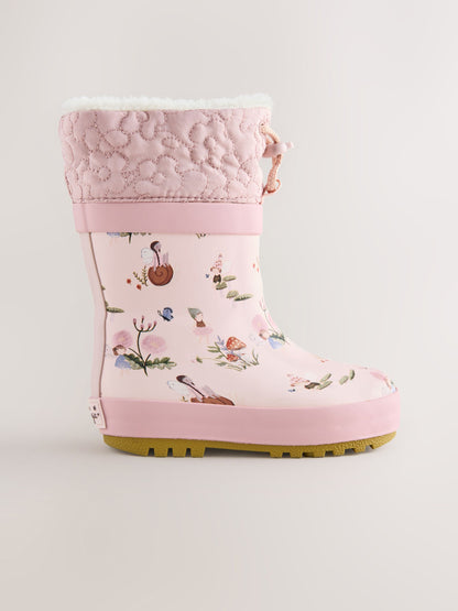 Pink Fairy Thinsulate Lined Cuff Wellies image 2