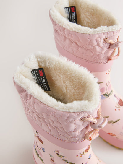 Pink Fairy Thinsulate Lined Cuff Wellies image 4
