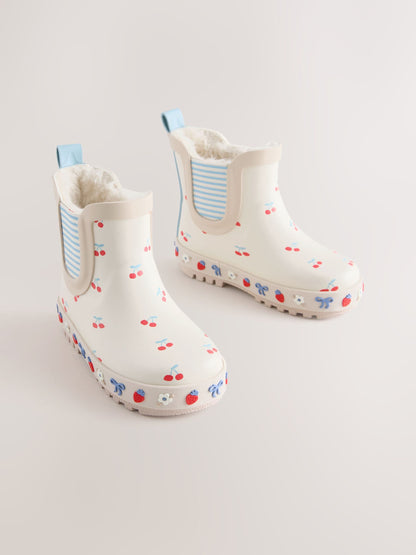 Cream/Red Cherry Chelsea Wellies image 1
