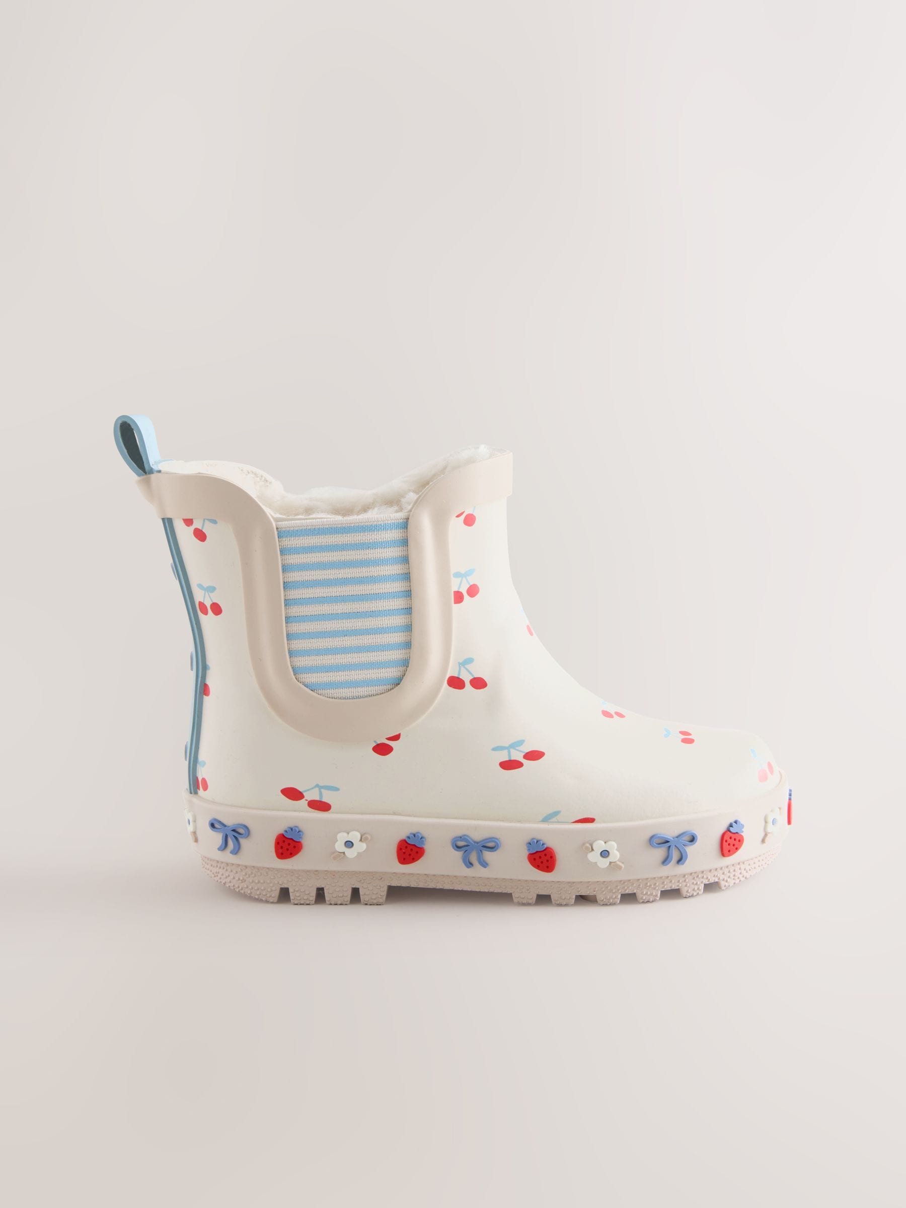 Cream/Red Cherry Chelsea Wellies image 2