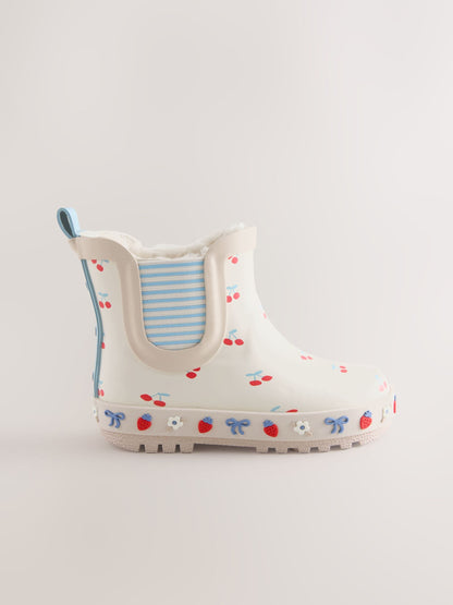 Cream/Red Cherry Chelsea Wellies image 2