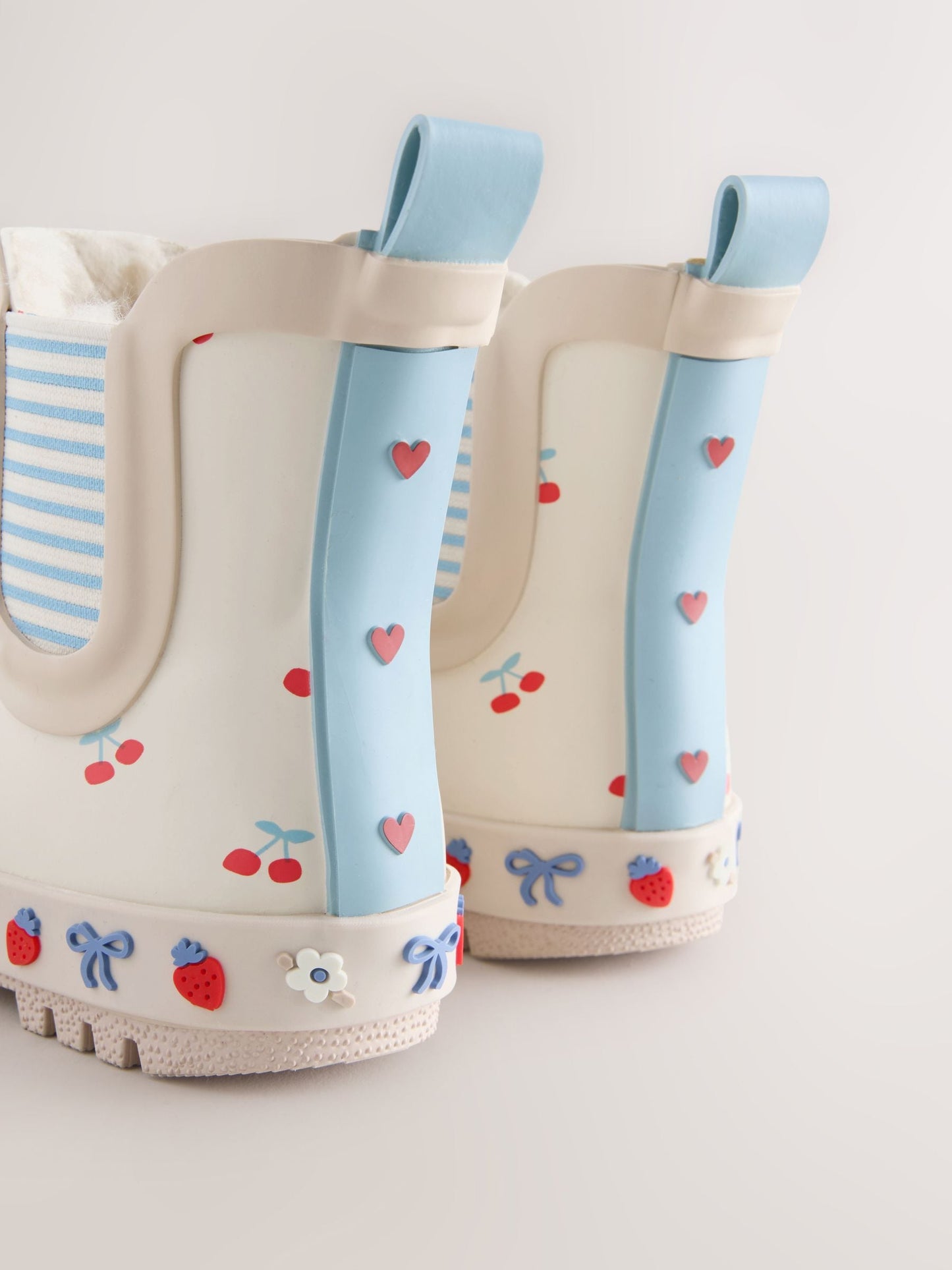Cream/Red Cherry Chelsea Wellies image 3