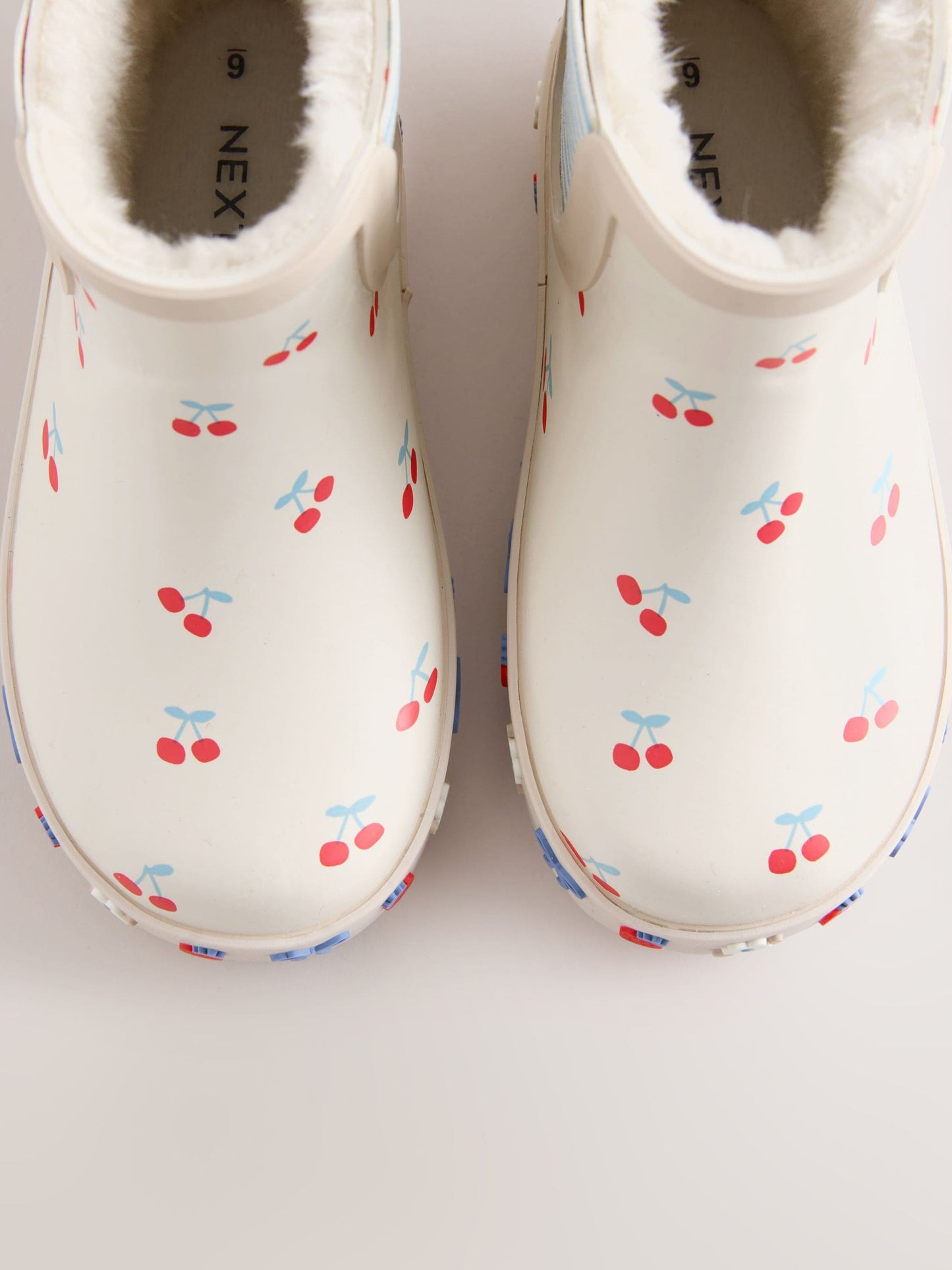 Cream/Red Cherry Chelsea Wellies image 4