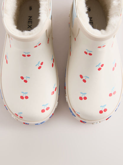 Cream/Red Cherry Chelsea Wellies image 4