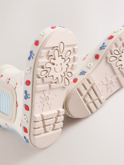 Cream/Red Cherry Chelsea Wellies image 5