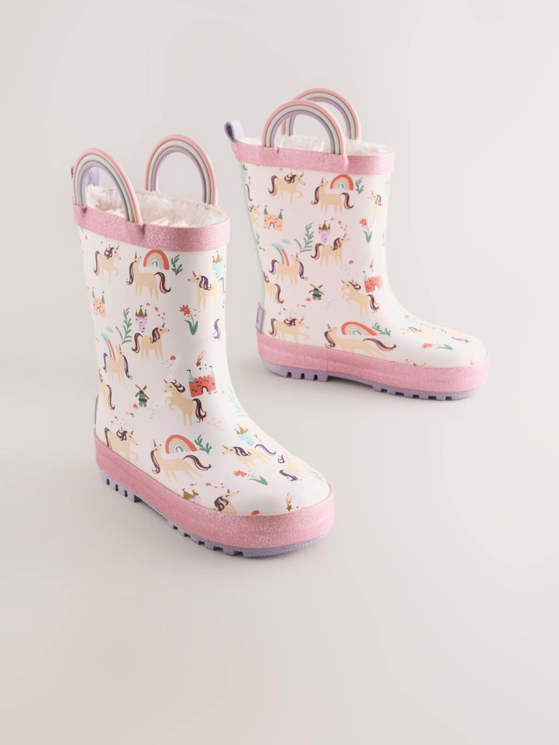 Pink Unicorn Handle Wellies image 1