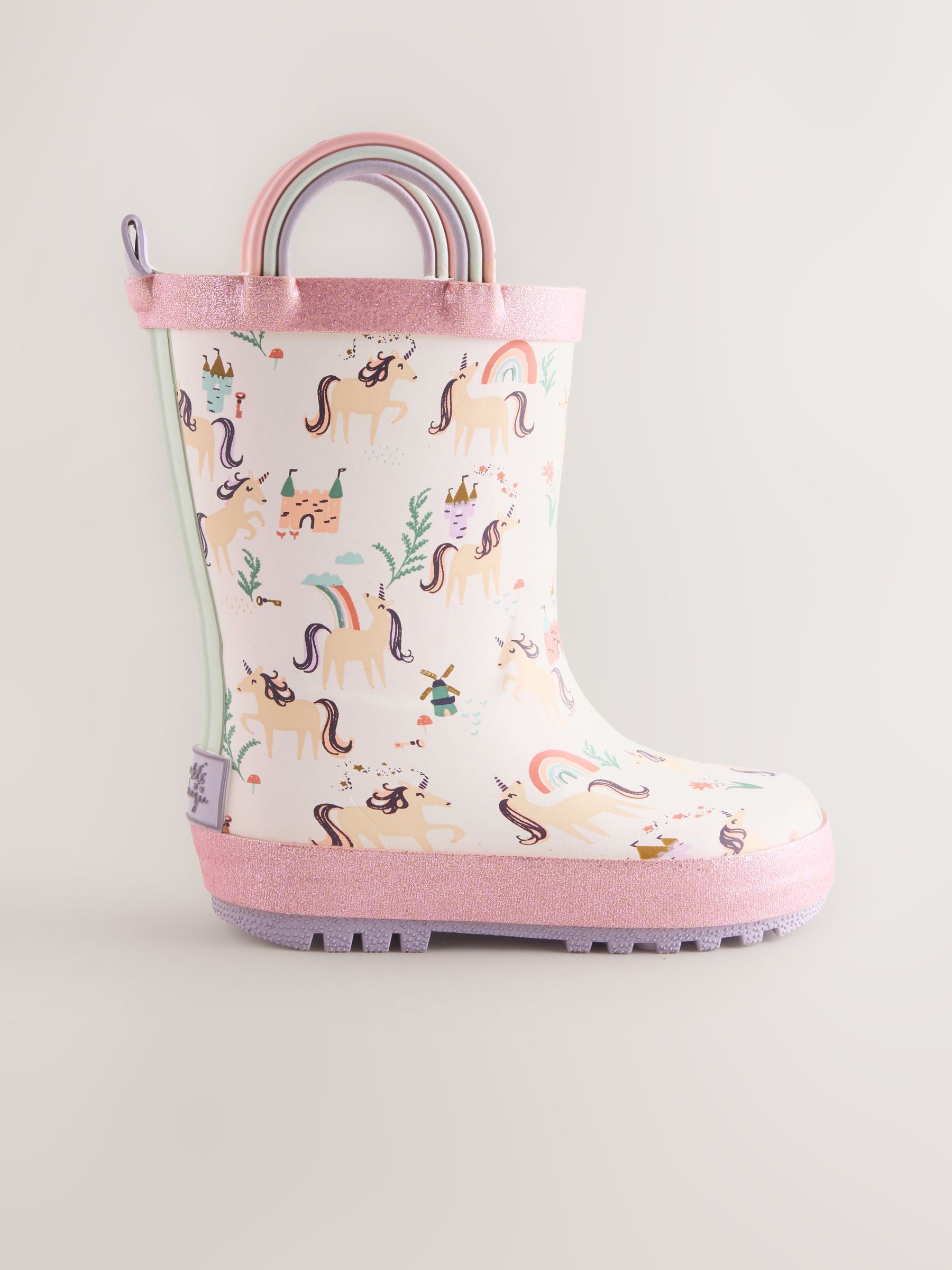 Pink Unicorn Handle Wellies image 2