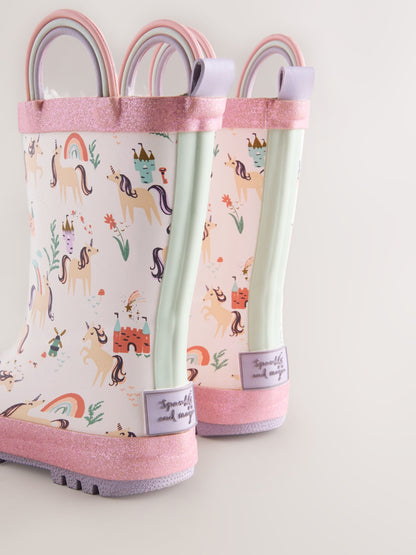 Pink Unicorn Handle Wellies image 4