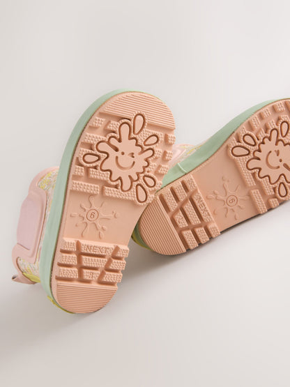 Sage Green Floral Chelsea Wellies image 4